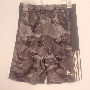 Adidas Kids Camouflage Shorts - Black and Gray